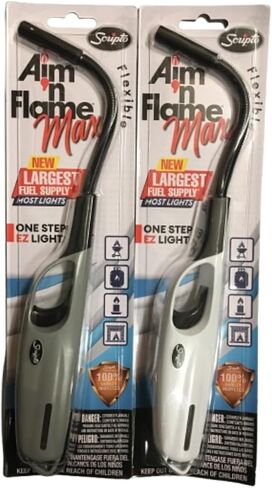 Scripto Aim N Flame Max - Largest Fuel Supply - Flexible BBQ Utility Lighters 2 Pack in Saudi Arabia