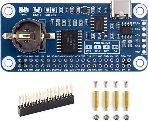 RTC WatchDog HAT for Raspberry Pi 4B/3B+/3B/2B/Zero W/Zero WH/Zero 2W /Jetson Nano, Onboard DS3231SN High Precision RTC Chip, Real Time Clock, Watchdog, Auto Reset Monitoring, All in One Module in Saudi Arabia
