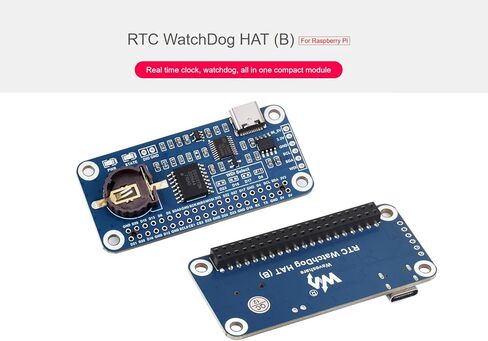 RTC WatchDog HAT for Raspberry Pi 4B/3B+/3B/2B/Zero W/Zero WH/Zero 2W /Jetson Nano, Onboard DS3231SN High Precision RTC Chip, Real Time Clock, Watchdog, Auto Reset Monitoring, All in One Module in Saudi Arabia