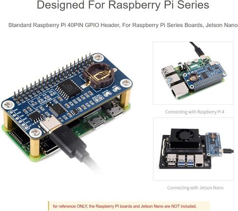 RTC WatchDog HAT for Raspberry Pi 4B/3B+/3B/2B/Zero W/Zero WH/Zero 2W /Jetson Nano, Onboard DS3231SN High Precision RTC Chip, Real Time Clock, Watchdog, Auto Reset Monitoring, All in One Module in Saudi Arabia