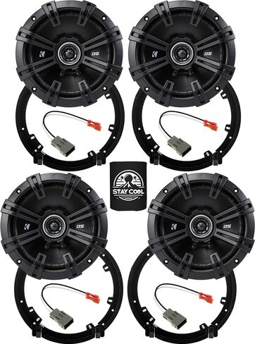 KICKER Speakers 6.5 inch for Honda Fit 2009-2020 Upgrade Kit - 4 Pack of DS Series with Adapters and Harness, Coaxial 6 1/2 Car Audio Front and Rear Door Speaker DSC6504, 43DSC6504 in Saudi Arabia