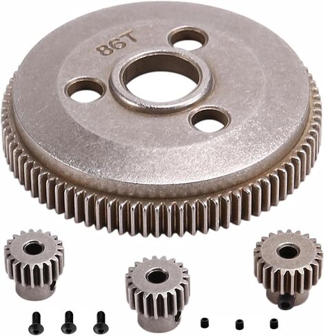 Slash 2WD Rustler 86T Spur Gear، معدن 86T Spur Gear مع 17T 19T 21T ترس ترس لـ Slash 2WD Stampede Rustler Bandit 1/10 RC قطع غيار ترقية السيارة 4686 in Saudi Arabia