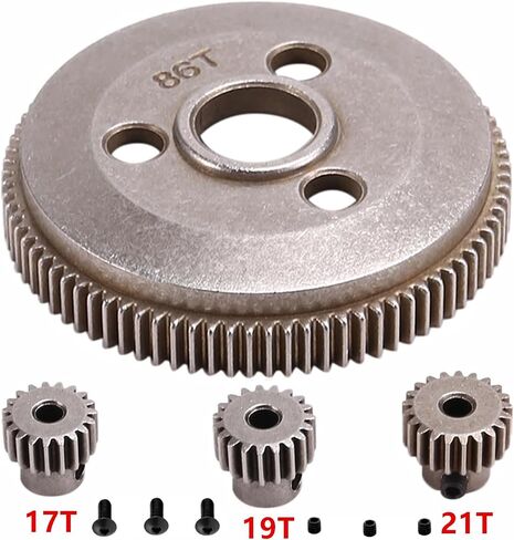 Slash 2WD Rustler 86T Spur Gear، معدن 86T Spur Gear مع 17T 19T 21T ترس ترس لـ Slash 2WD Stampede Rustler Bandit 1/10 RC قطع غيار ترقية السيارة 4686 in Saudi Arabia