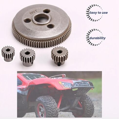 Slash 2WD Rustler 86T Spur Gear، معدن 86T Spur Gear مع 17T 19T 21T ترس ترس لـ Slash 2WD Stampede Rustler Bandit 1/10 RC قطع غيار ترقية السيارة 4686 in Saudi Arabia