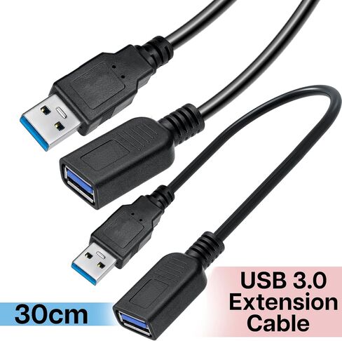 Saitech It 2 ​​حزمة قصيرة طول 1 قدم USB 3.0 تمديد كابل التمديد ، USB 3.0 من الذكور إلى كابل الموسع الإناث in Kuwait