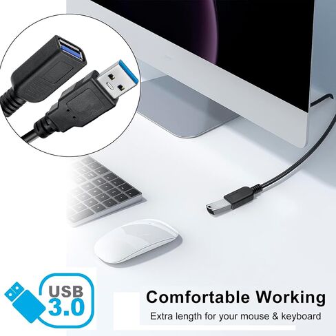 Saitech It 2 ​​حزمة قصيرة طول 1 قدم USB 3.0 تمديد كابل التمديد ، USB 3.0 من الذكور إلى كابل الموسع الإناث in Kuwait