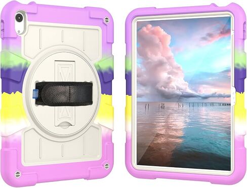 Tablet Travel Rugged Rugged Frackproof Hybrid Case المتوافقة مع iPad (2022)/10th Gen 2022 10.9 بوصة مع حماية حزام الكتف 3 360 ° ل iPad (2022)/10th Gen 2022 10.9 in Kuwait
