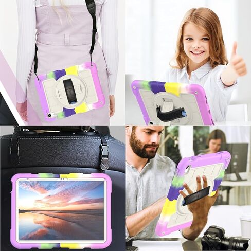 Tablet Travel Rugged Rugged Frackproof Hybrid Case المتوافقة مع iPad (2022)/10th Gen 2022 10.9 بوصة مع حماية حزام الكتف 3 360 ° ل iPad (2022)/10th Gen 2022 10.9 in Kuwait