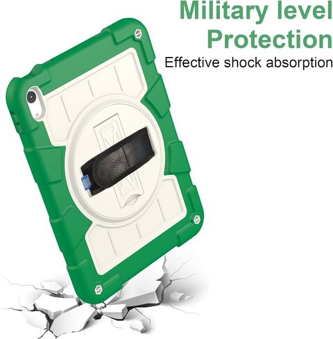 Tablet Travel Rugged Rugged Frackproof Hybrid Case المتوافقة مع iPad (2022)/10th Gen 2022 10.9 بوصة مع حماية حزام الكتف 3 360 ° ل iPad (2022)/10th Gen 2022 10.9 in Kuwait
