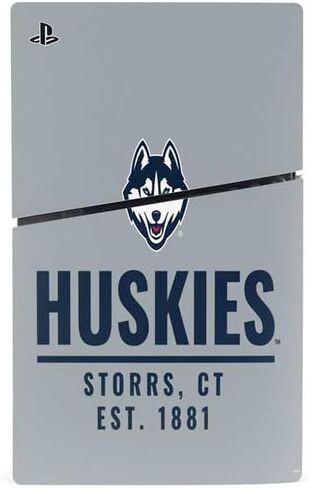 Skinit Decal Gaming Skin Compatible with PS5 Slim Disk Bundle - Officially Licensed University of Connecticut UConn Logo Design in Saudi Arabia