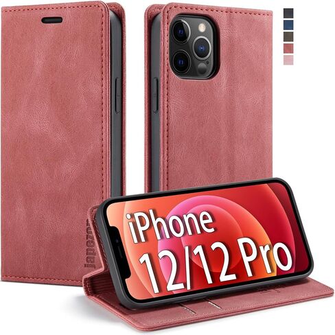 Japezop iPhone 12 Mini Wallet Case مع [RFID حظر] ، حامل البطاقة Kickstand Magnetic ، Flip Leather for iPhone 12 Mini 5.4 Inch (Black) in Kuwait