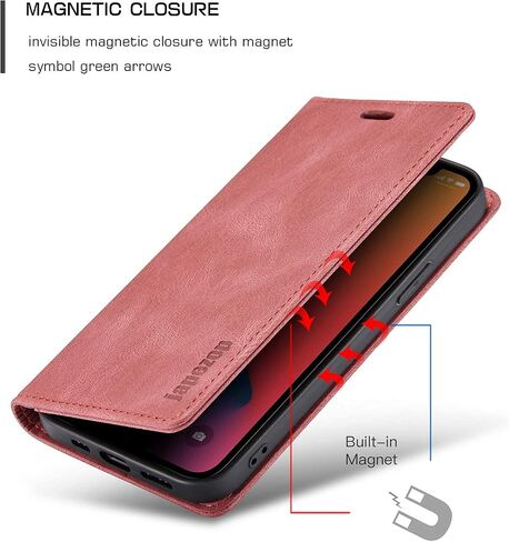 Japezop iPhone 12 Mini Wallet Case مع [RFID حظر] ، حامل البطاقة Kickstand Magnetic ، Flip Leather for iPhone 12 Mini 5.4 Inch (Black) in Kuwait