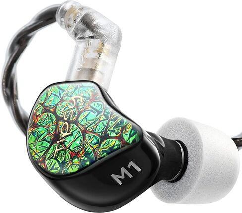 Tipsy M1 in Ear Monitor ، أول حجاب الحاجز الألياف الخيزران في العالم ، 36db PNC ، لوحة راتنجات صديقة للبشرة ، ملائمة آمنة ، DD واحد ، كابل 2-pin القابل للفصل 0.78 مم (بدون ميكروفون ، أزرق) in Kuwait