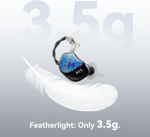 Tipsy M1 in Ear Monitor ، أول حجاب الحاجز الألياف الخيزران في العالم ، 36db PNC ، لوحة راتنجات صديقة للبشرة ، ملائمة آمنة ، DD واحد ، كابل 2-pin القابل للفصل 0.78 مم (بدون ميكروفون ، أزرق) in Kuwait