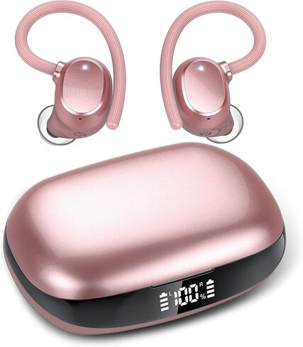 سماعات الأذن اللاسلكية ، Hifi Stereo Sport Bluetooth 5.3 سماعات الرأس مع Earhooks ، سماعات باس عميقة 48 ساعة مع عرض LED ، إلغاء الضوضاء ، سماعات أذن مقاومة للماء IP7 in Kuwait