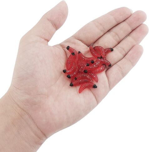 100pcs سيليكون ناعم الديدان الدودة ، والخبز الاصطناعي الاصطناعي ، إغراء الصيد ، ودودة الأرض المزيفة طعم محاكاة لمياه المياه العذبة التراوت للمياه العذبة in Saudi Arabia