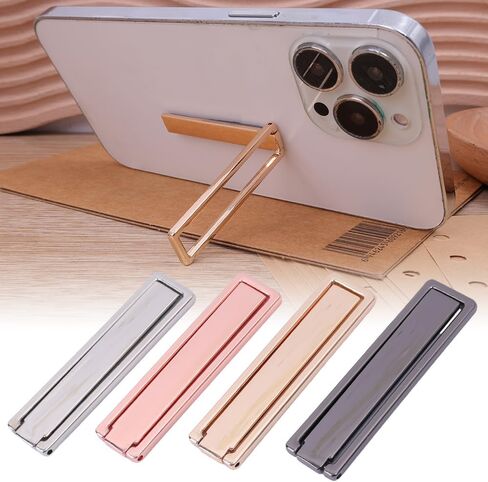Universal Mini Folding Mobile Phone Kickstand Self-Adhesive Ultra Thin Tablet Stand Mount for Smart Phone Holder,Black in Saudi Arabia