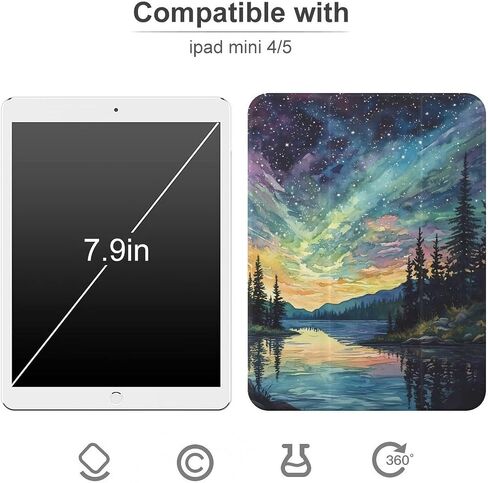 Aurora Starry Sky Night Case مع حامل القلم Trifold Slim Lightweight Trifold متوافق مع iPad Mini 4/5/6 Mini4/5 （7.9in） in Saudi Arabia
