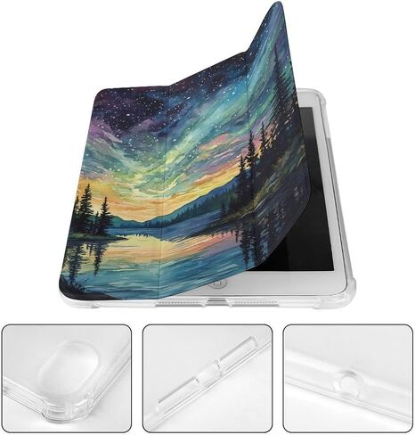 Aurora Starry Sky Night Case مع حامل القلم Trifold Slim Lightweight Trifold متوافق مع iPad Mini 4/5/6 Mini4/5 （7.9in） in Saudi Arabia