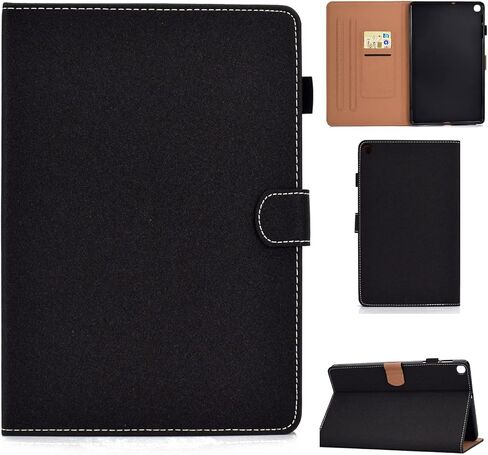 Tablet Travel Samsung Galaxy Tab A 10.1 2019 SM-T510/T515 Case ، PU Leather Protective Case مع فتحات متوافقة مع البطاقات ، حالة واقية من الجلد النباتي الممتاز COM in Kuwait