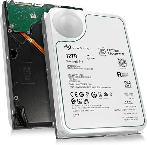 Seagate Ironwolf Pro ، 12 TB ، Enterprise NAS INTERNAL HDD - CMR 3.5 بوصة ، SATA 6 جيجابايت/ثانية ، 7200 دورة في الدقيقة ، 256 ميجابايت ذاكرة التخزين المؤقت لشبكة RAID المرفقة (ST12000NT001) (متجددة) in Saudi Arabia