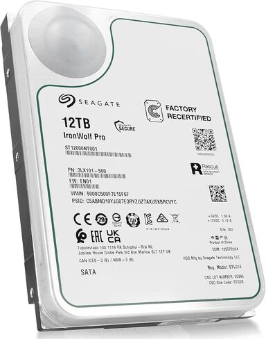 Seagate Ironwolf Pro ، 12 TB ، Enterprise NAS INTERNAL HDD - CMR 3.5 بوصة ، SATA 6 جيجابايت/ثانية ، 7200 دورة في الدقيقة ، 256 ميجابايت ذاكرة التخزين المؤقت لشبكة RAID المرفقة (ST12000NT001) (متجددة) in Saudi Arabia