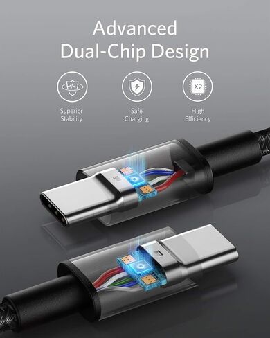 Anker iPhone 16 Charger ، 2-Pack 20W Fast USB C Charger Block ، USB C إلى USB C Cable ، Type-C Charging Cord Charge (10 ft ، 100W) in Kuwait