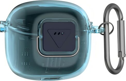 Geiomoo TPU Case for JBL Tune Flex 2, Soft Flexible Scratch Resistant Protective Cover with Carabiner (Clear) in Saudi Arabia
