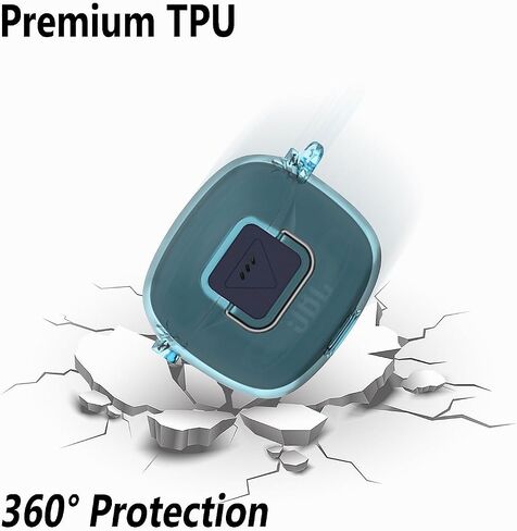 Geiomoo TPU Case for JBL Tune Flex 2, Soft Flexible Scratch Resistant Protective Cover with Carabiner (Clear) in Saudi Arabia