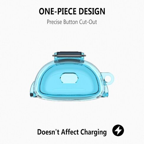 Geiomoo TPU Case for JBL Tune Flex 2, Soft Flexible Scratch Resistant Protective Cover with Carabiner (Clear) in Saudi Arabia