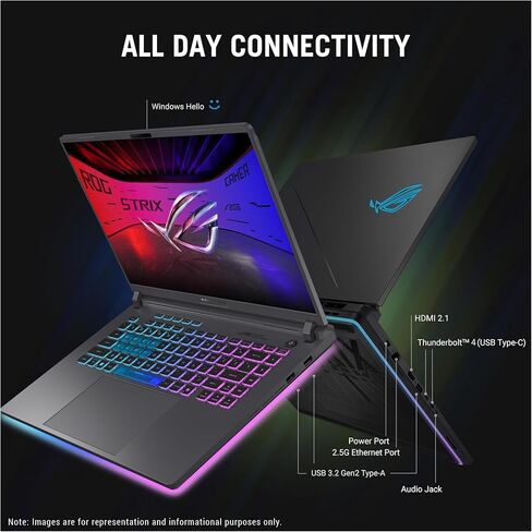 ASUS ROG Strix G16 Gaming Laptop, Intel i7-14650HX, 64 GB DDR5 RAM, 2 TB PCIe SSD, 16" FHD+ (1920x1200) Display, Nvidia G-Force RTX 5060, 4-Zone RGB Keyboard, W11 Pro, Eclipse Gray in Saudi Arabia