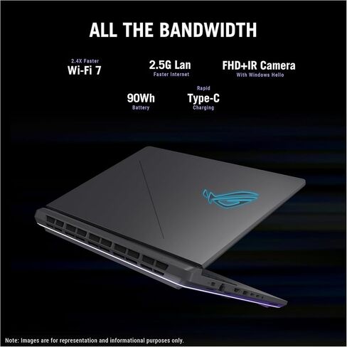 ASUS ROG Strix G16 Gaming Laptop, Intel i7-14650HX, 64 GB DDR5 RAM, 2 TB PCIe SSD, 16" FHD+ (1920x1200) Display, Nvidia G-Force RTX 5060, 4-Zone RGB Keyboard, W11 Pro, Eclipse Gray in Saudi Arabia