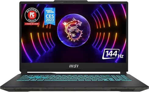 MSI Cyborg 15 Thin GF63 Gaming Maming Laptop 15.6 "FHD 144Hz (Intel 12th Gen I5-12450H ، 32GB DDR5 RAM ، 1TB SSD ، GeForce RTX 4050 (Beats RTX 3060)) ، WIFI 6 ، IST Cable ، Win 11 Home - in Kuwait
