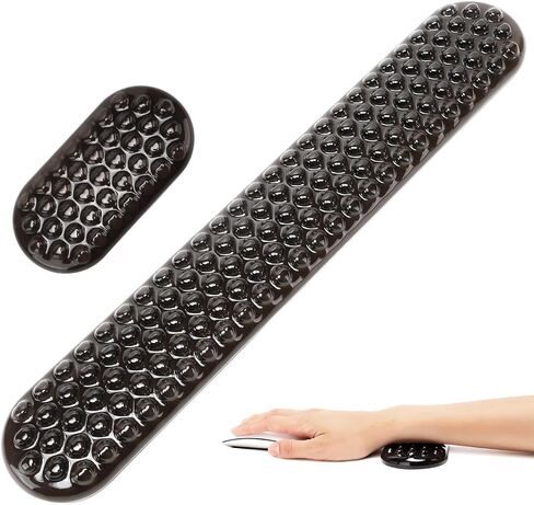 Megrez Clear Gel Wrist Rest للوحة المفاتيح والماوس ، راحة معصم لوحة مفاتيح الجلور الكريستال ، مجموعة Wrestrest المريحة ، لوحة مفاتيح الراحة السحابية ، Clear in Saudi Arabia