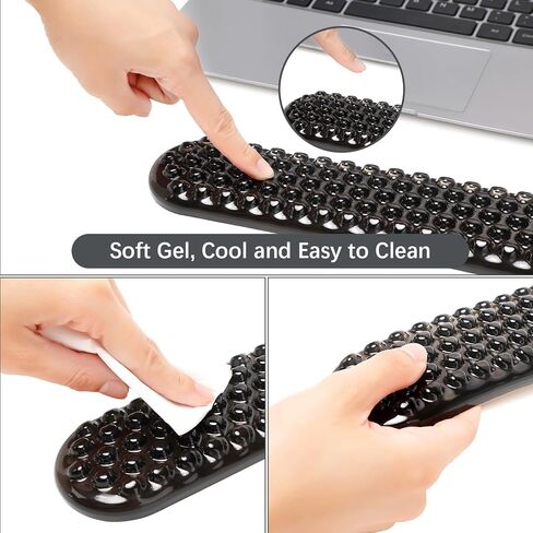 Megrez Clear Gel Wrist Rest للوحة المفاتيح والماوس ، راحة معصم لوحة مفاتيح الجلور الكريستال ، مجموعة Wrestrest المريحة ، لوحة مفاتيح الراحة السحابية ، Clear in Saudi Arabia