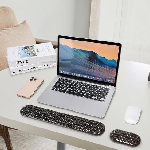 Megrez Clear Gel Wrist Rest للوحة المفاتيح والماوس ، راحة معصم لوحة مفاتيح الجلور الكريستال ، مجموعة Wrestrest المريحة ، لوحة مفاتيح الراحة السحابية ، Clear in Saudi Arabia