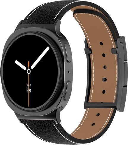 فرقة ساعة مغناطيسية من جلد Chanchy متوافق مع Samsung Galaxy Watch 8 40mm/44mm/Classic 46mm 2025 ، لا توجد فرقة متنقلة من Gap Top Grain Leather لـ Galaxy Watch8 نساء الرجال in Kuwait