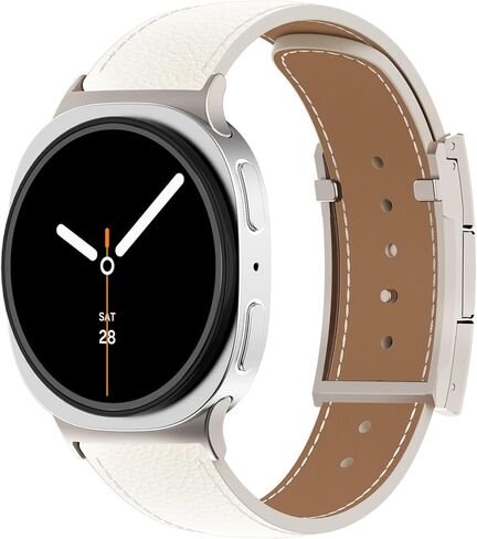 فرقة ساعة مغناطيسية من جلد Chanchy متوافق مع Samsung Galaxy Watch 8 40mm/44mm/Classic 46mm 2025 ، لا توجد فرقة متنقلة من Gap Top Grain Leather لـ Galaxy Watch8 نساء الرجال in Kuwait