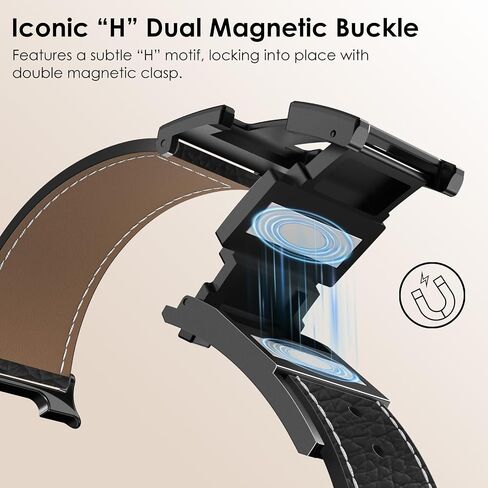 فرقة ساعة مغناطيسية من جلد Chanchy متوافق مع Samsung Galaxy Watch 8 40mm/44mm/Classic 46mm 2025 ، لا توجد فرقة متنقلة من Gap Top Grain Leather لـ Galaxy Watch8 نساء الرجال in Kuwait