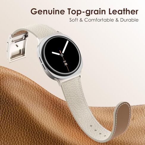 فرقة ساعة مغناطيسية من جلد Chanchy متوافق مع Samsung Galaxy Watch 8 40mm/44mm/Classic 46mm 2025 ، لا توجد فرقة متنقلة من Gap Top Grain Leather لـ Galaxy Watch8 نساء الرجال in Kuwait