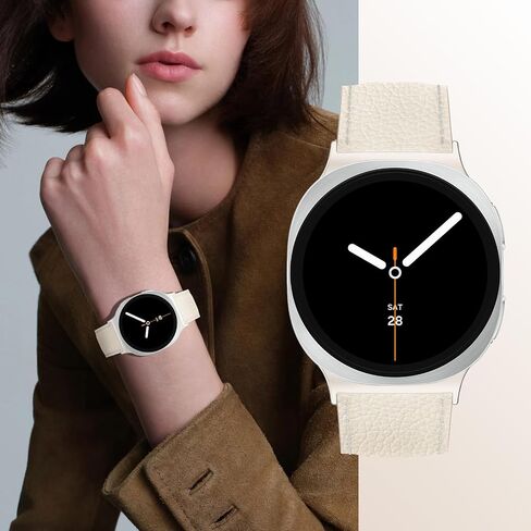 فرقة ساعة مغناطيسية من جلد Chanchy متوافق مع Samsung Galaxy Watch 8 40mm/44mm/Classic 46mm 2025 ، لا توجد فرقة متنقلة من Gap Top Grain Leather لـ Galaxy Watch8 نساء الرجال in Kuwait