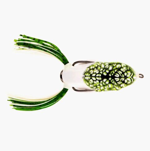 Scum Frog Painted Trophy Series Topwater Bass Fishing Hollow Body Frog مع خطافات غير محسوبة ، أسود وخضراء طبيعية ، 1/2 أونصة in Saudi Arabia