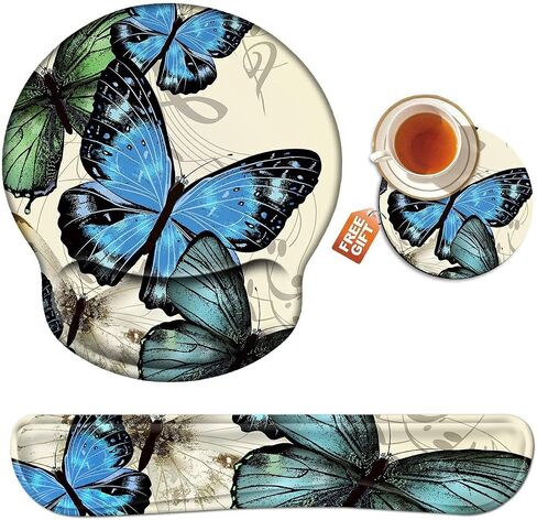 Wrist Rest for Computer Keyboard and Mouse Pad with Wrist Support Gel Seashells Beach Ergonomic Mousepad Memory Foam Comfortable Keyboard Pad Set Non-Slip Base Come with A Cute Coaster in Kuwait