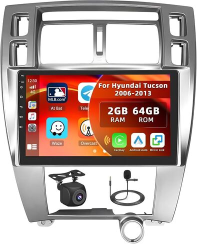 2+64g راديو لـ Hyundai Tucson 2006-2013 Android 13 Carplay Car Stereo 10.1 '' HD Touch Screen متوافق مع Android Auto AHD Camera Bluetooth GPS WiFi FM RDS in Kuwait