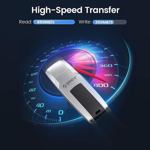 ORICO 405 MB/s Flash Drive 128GB, Memory Stick USB3.2 Reading Thumb Drive with Keychain USB Flash Drive Metal USB Drive Data Storage Compatible with Computer/Laptop（UFSD） in Saudi Arabia