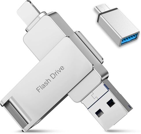 عصا الصور لـ iPhone ، 4 في محرك أقراص فلاش iPhone ، USB Memory Stick 512GB iPhone Thumb Drive للصور ومقاطع الفيديو محرك النسخ الاحتياطي لتخزين iPhone و iPad و Android ، الكمبيوتر الشخصي in Saudi Arabia