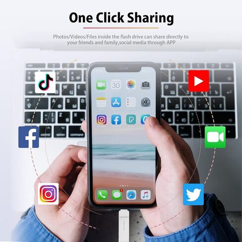 عصا الصور لـ iPhone ، 4 في محرك أقراص فلاش iPhone ، USB Memory Stick 512GB iPhone Thumb Drive للصور ومقاطع الفيديو محرك النسخ الاحتياطي لتخزين iPhone و iPad و Android ، الكمبيوتر الشخصي in Saudi Arabia