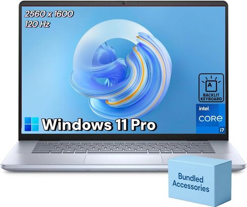Dell Inspiron 16 Plus Laptop - Intel 16-Core Ultra 7 155H, NVIDIA GeForce RTX 4060, 16" 2.5K 120Hz Anti-Glare Screen, Backlit Keyboard, Windows 11 Pro OS for Business Work, 64GB DDR5 + 2TB SSD in Saudi Arabia