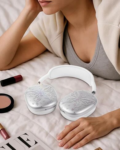 Joyleop for AirPods Max Case - متين صعبًا لأغطية AirPods Max ، وعلاج سماعات الرأس الواضحة اللطيفة مع أحجار الراين اللزجة ، والملحقات الأساسية جدًا لسماعات الرأس ، والدب. in Kuwait