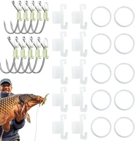 20Pcs Bait Fixed Holder Set Fishing Hooks Durable Luminous Live Shrimp Hooks in Saudi Arabia
